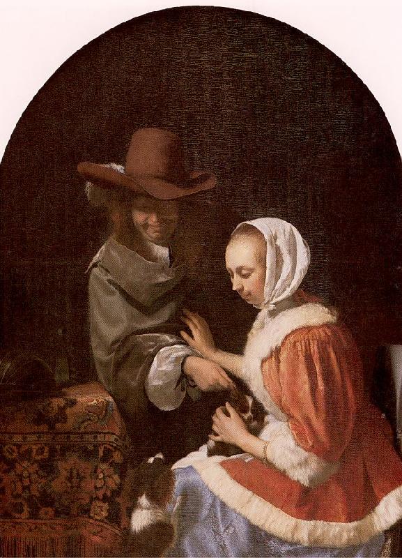 MIERIS, Frans van, the Elder Teasing the Pet France oil painting art